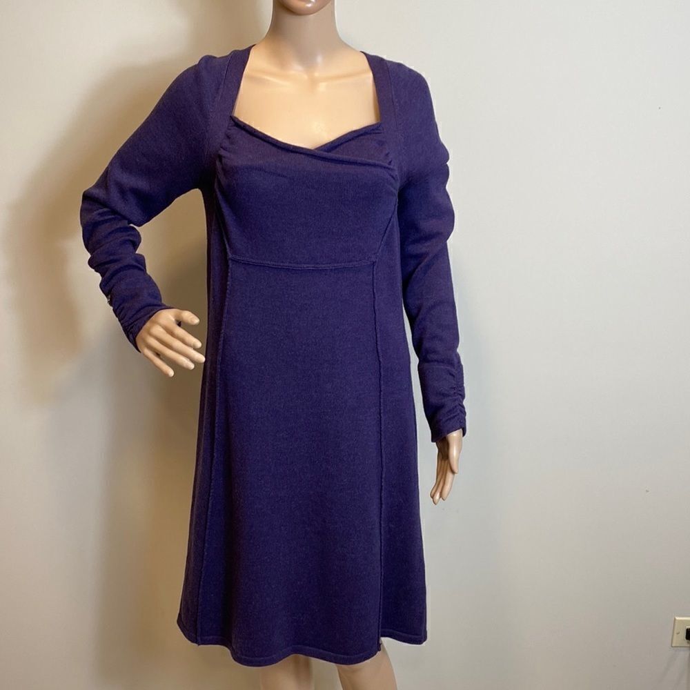 Athleta knit long sleeves cotton blend purple dress size M